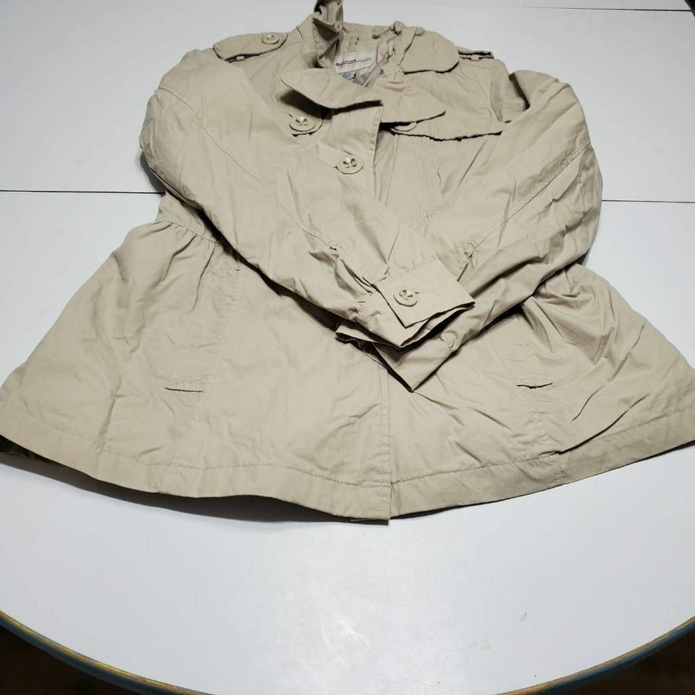 Weather Tamer Womens Jacket Coat Beige Buttons Pockets Epaluette M